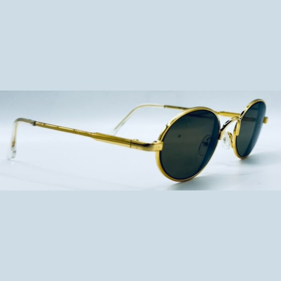 Vintage Dollond & Aitchison Grenada Gold Oval Sunglasses Frames Only - Picture 1 of 8
